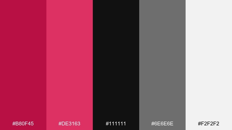 cerise noir accent color palette with hex codes