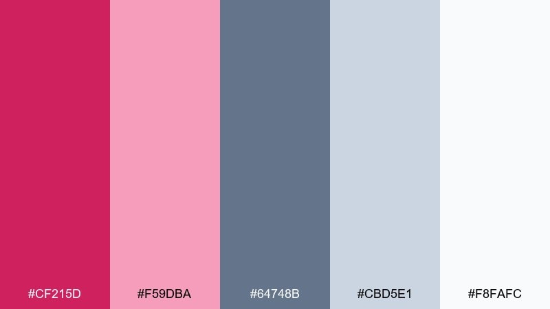 cerise slate calm color palette with hex codes