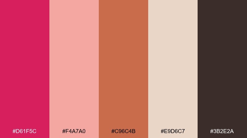 cerise terracotta studio color palette with hex codes