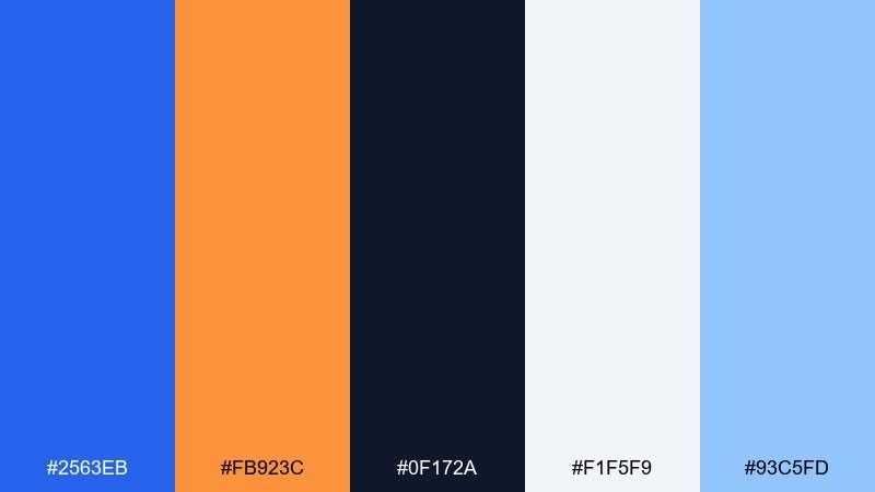 cerulean and apricot daylight complementary color scheme with hex codes