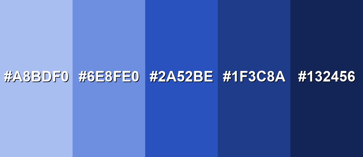 shades and variations of cerulean-blue