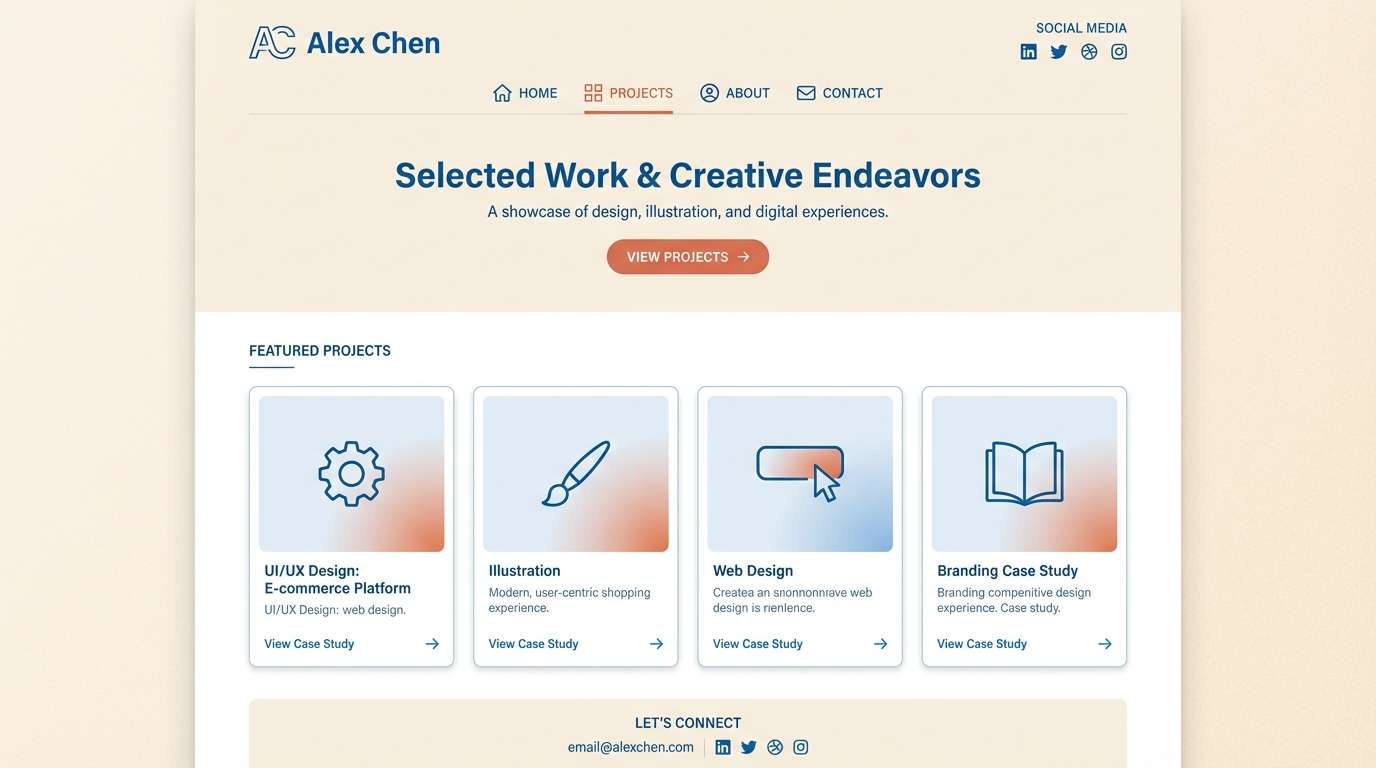 portfolio homepage mockup