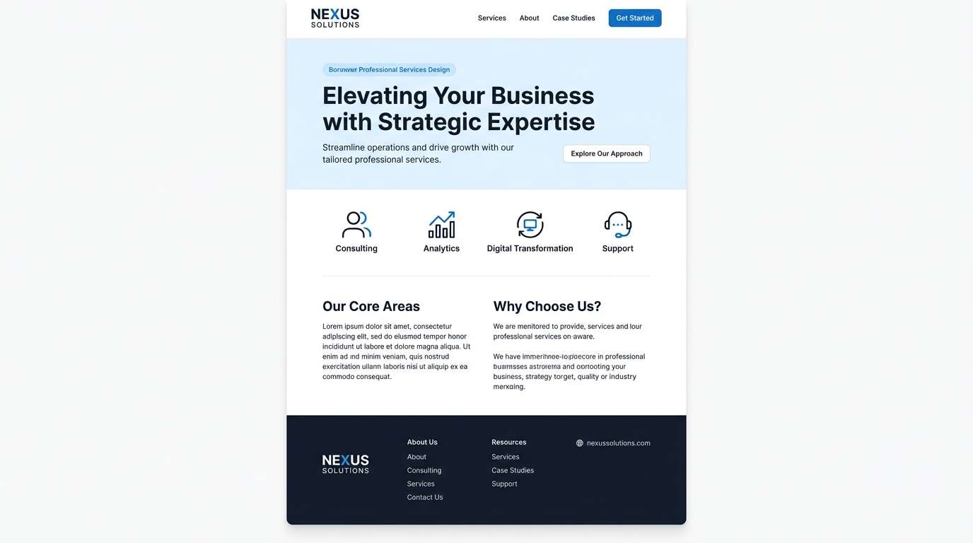 finance website layout