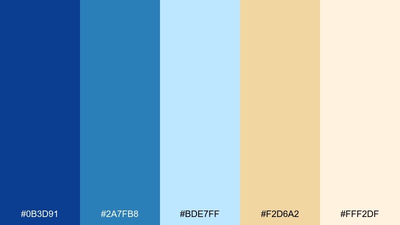 cerulean buttercream color palette with hex codes