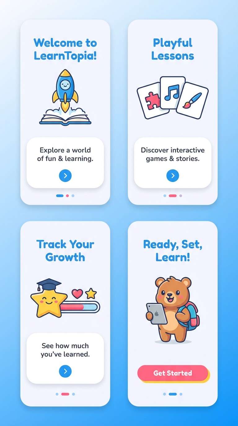 kids app onboarding ui