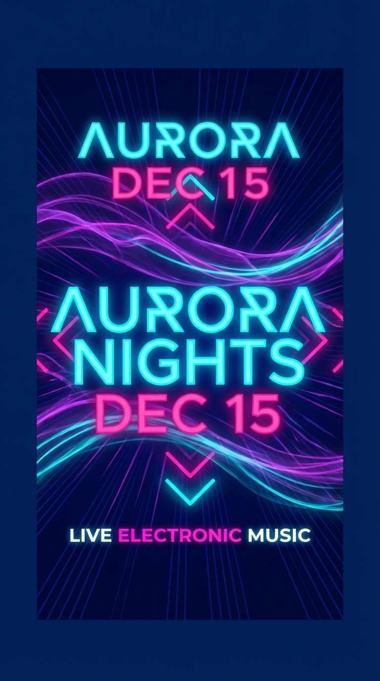neon music flyer poster