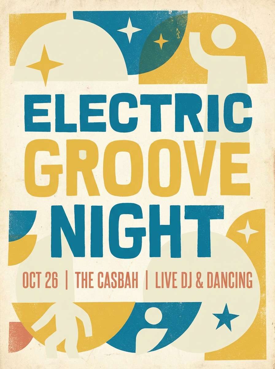 retro travel event poster