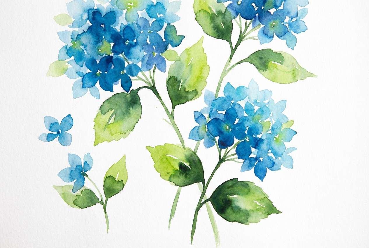 watercolor hydrangea illustration