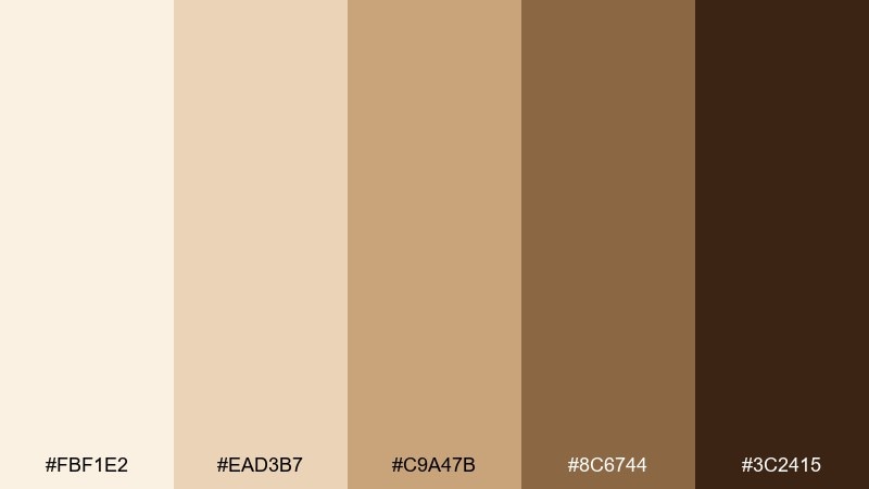 chai cream coffee cream color palette with hex codes