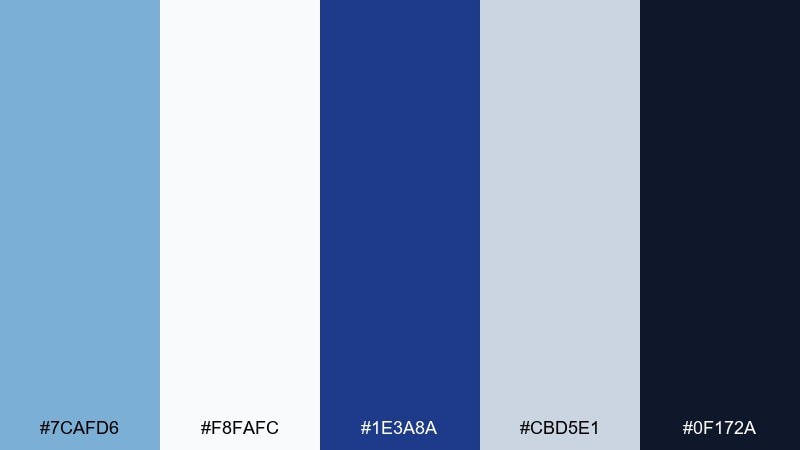 chalk and cobalt carolina blue color palette with hex codes