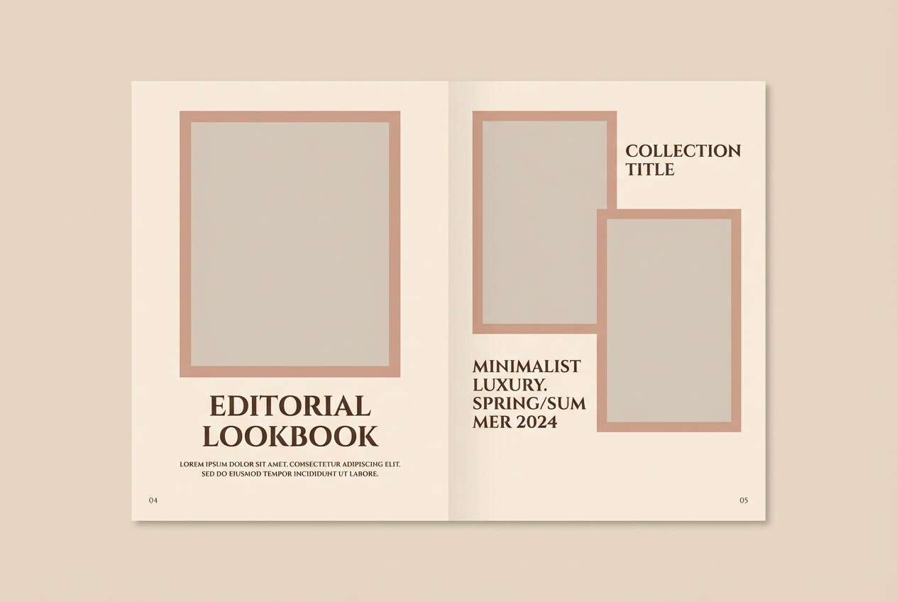 neutral fashion lookbook layout