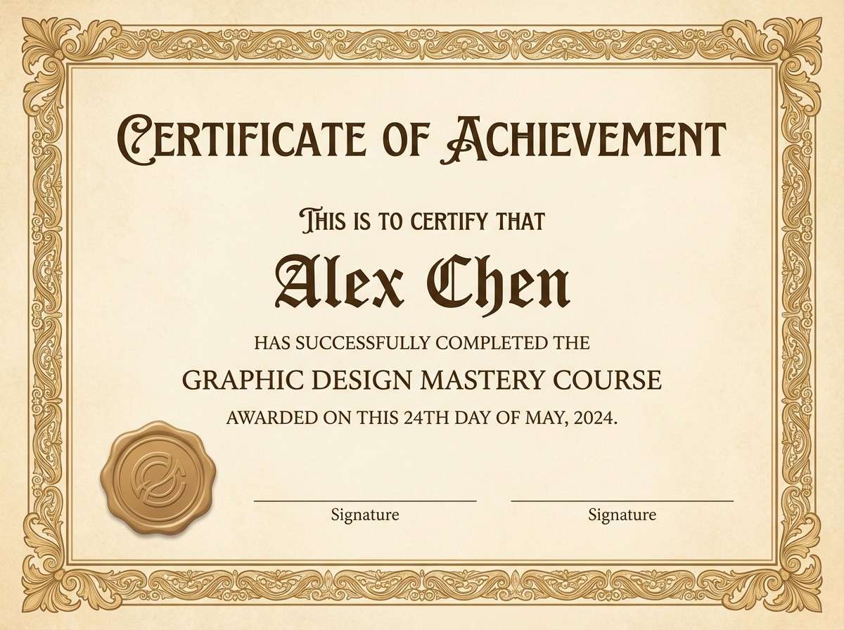 warm certificate design