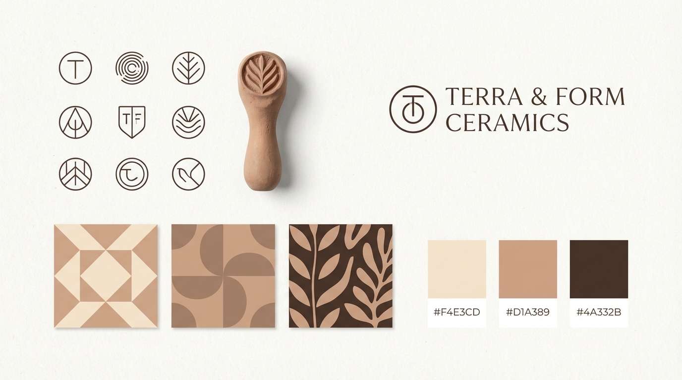 ceramics branding in warm neutrals