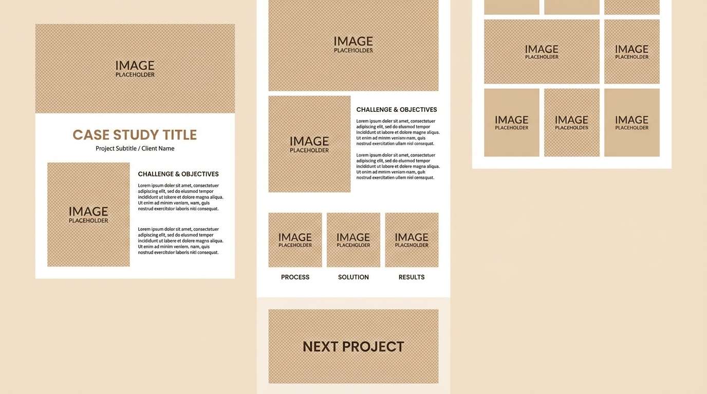 warm neutral portfolio layout