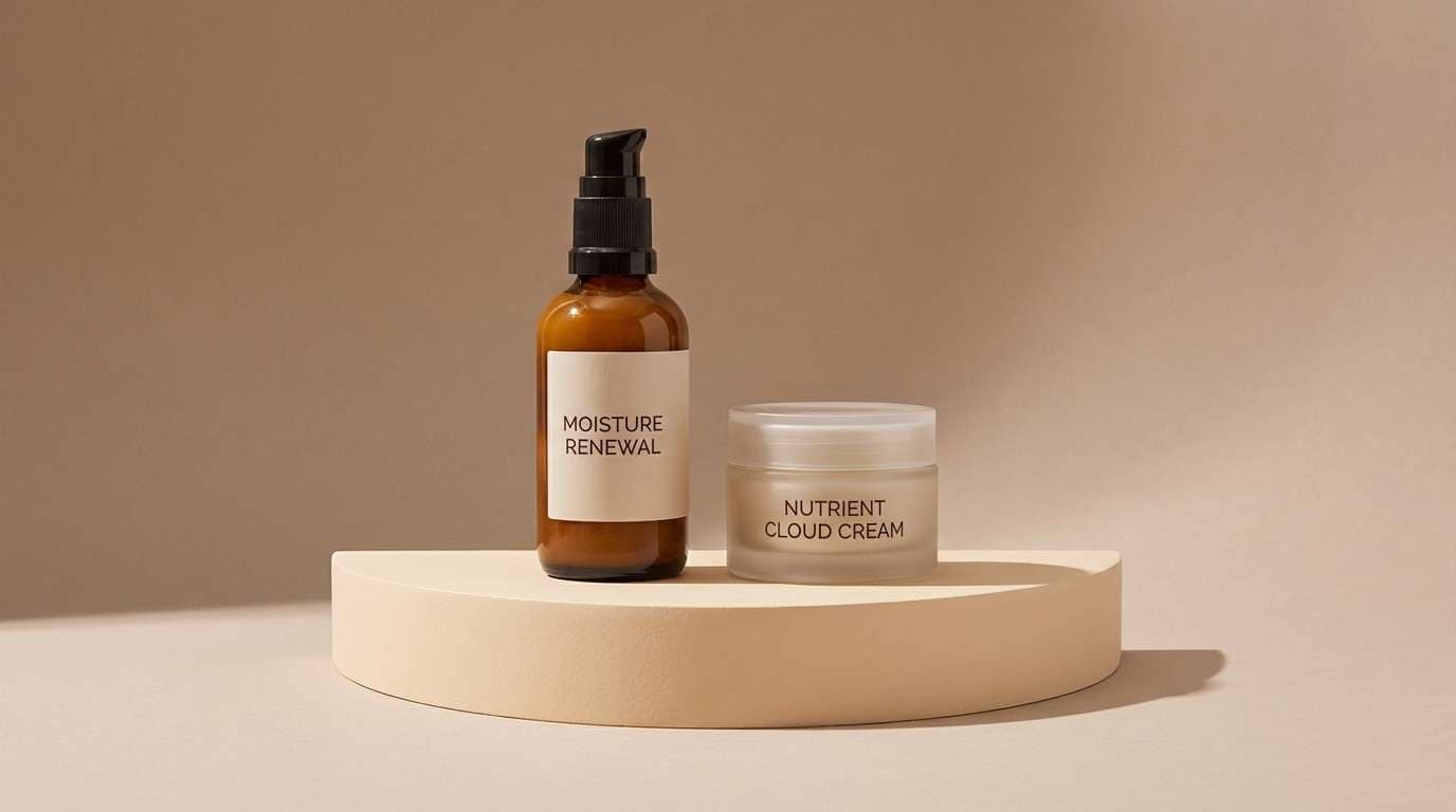 minimal skincare product ad