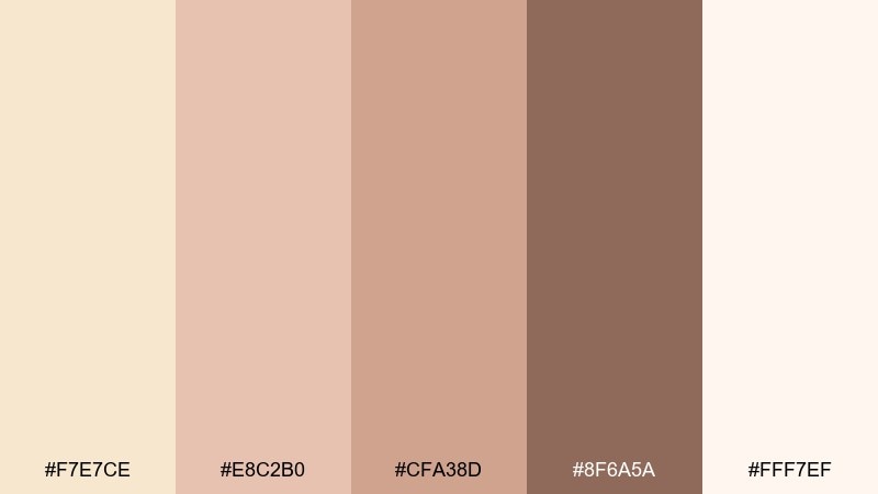 champagne dawn color palette with hex codes