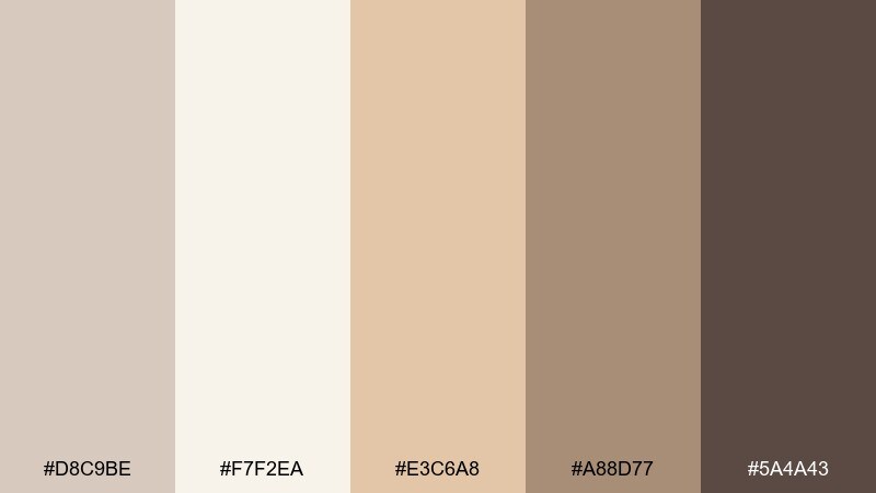 champagne dusk color palette with hex codes