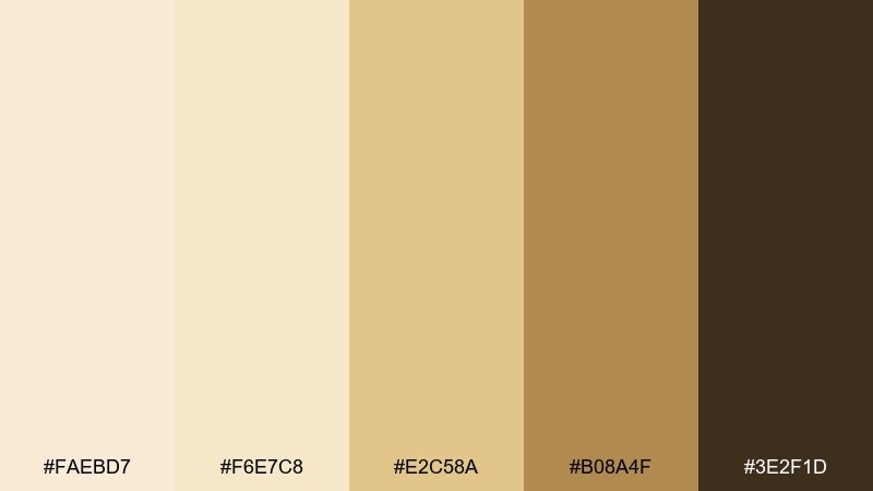 champagne evening color palette with hex codes