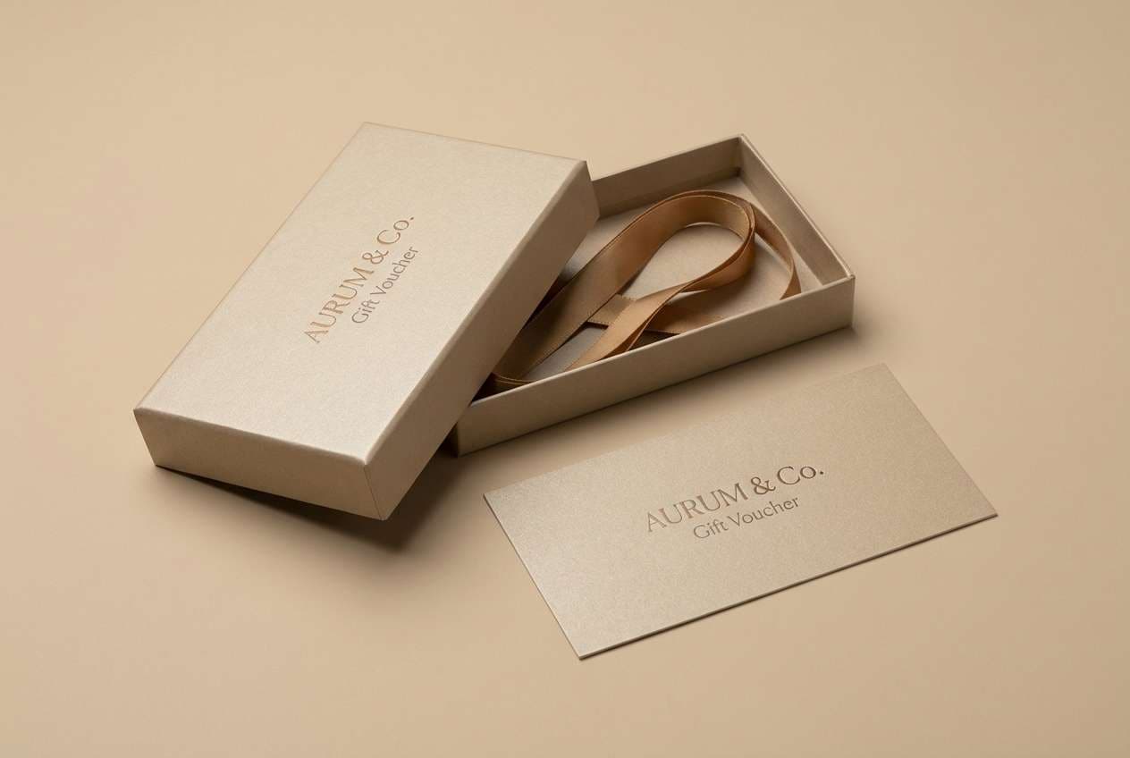 gift cards in golden hour tones