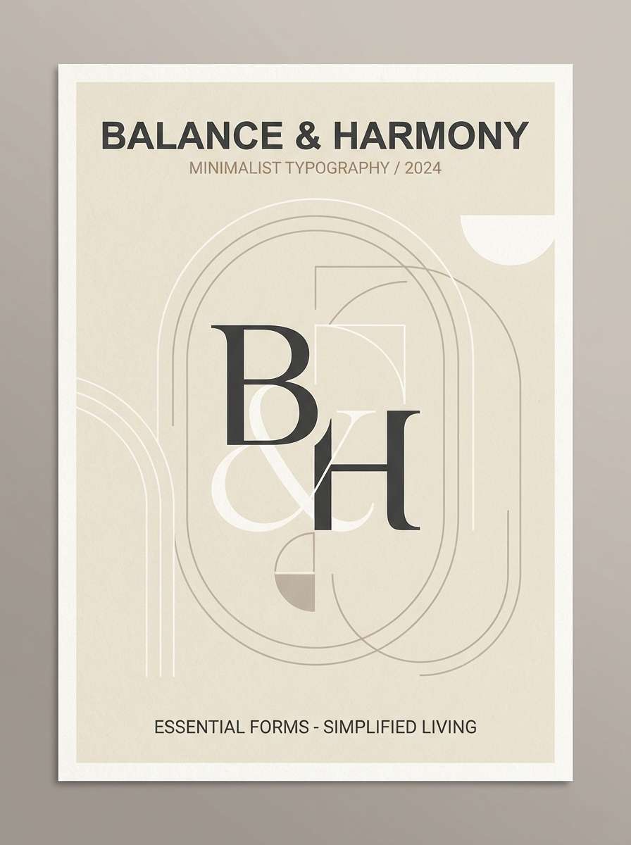 minimal poster in champagne neutrals