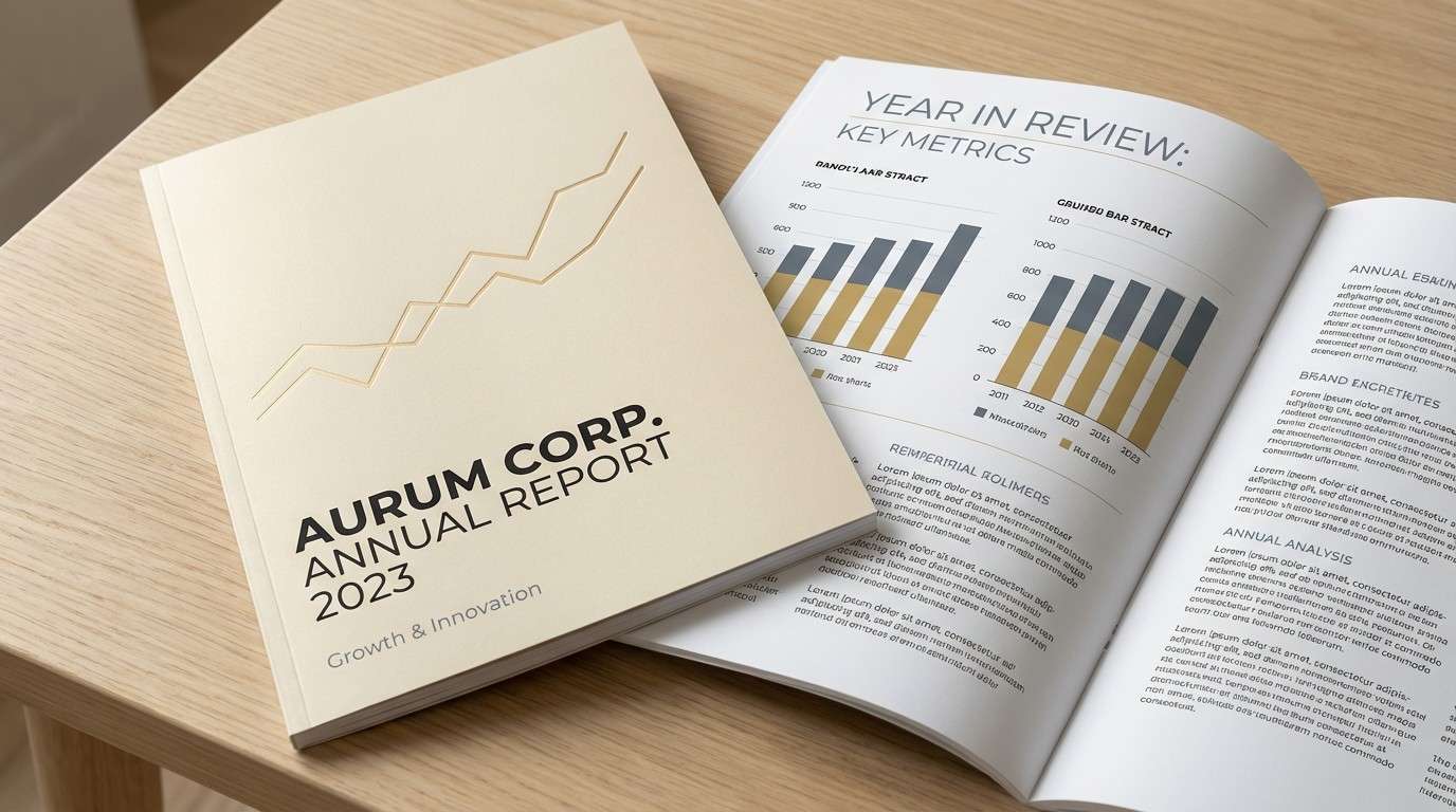 annual report in champagne and slate