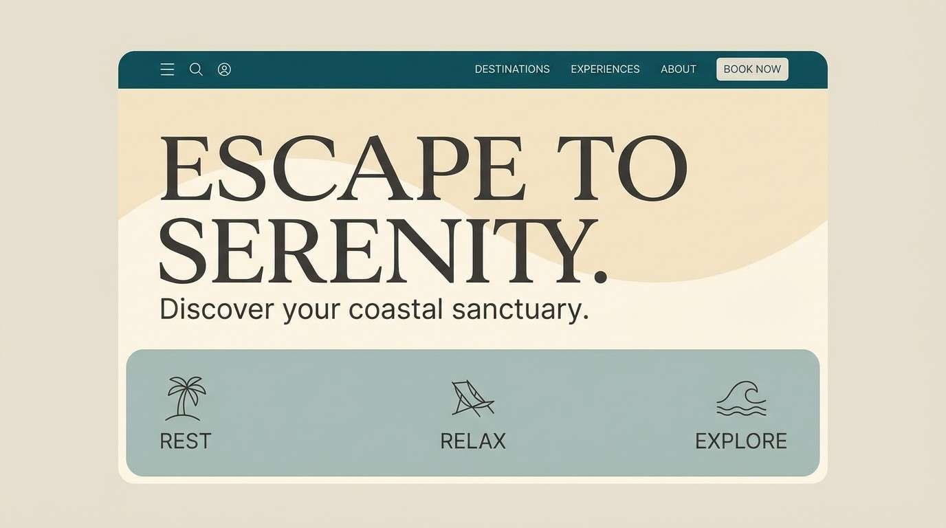resort website in coastal neutrals