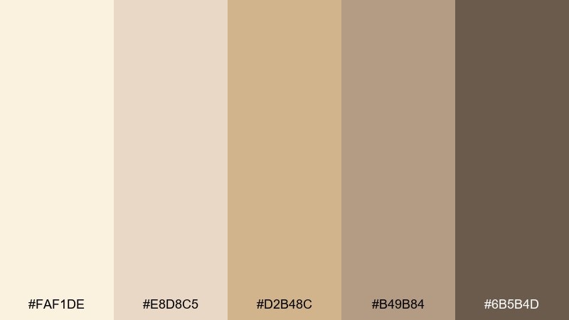 champagne linen blonde color palette with hex codes