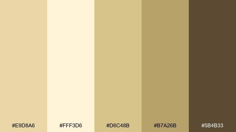 champagne linen pale gold color palette with hex codes
