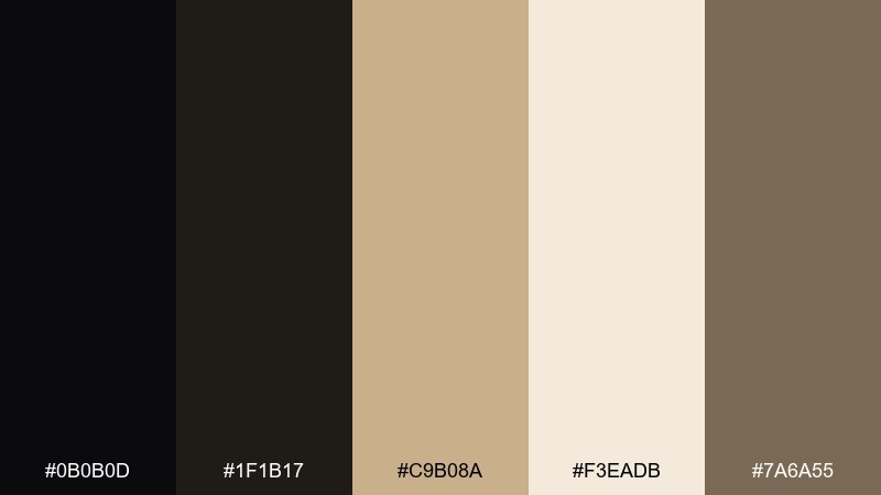 champagne noir great gatsby color palette with hex codes