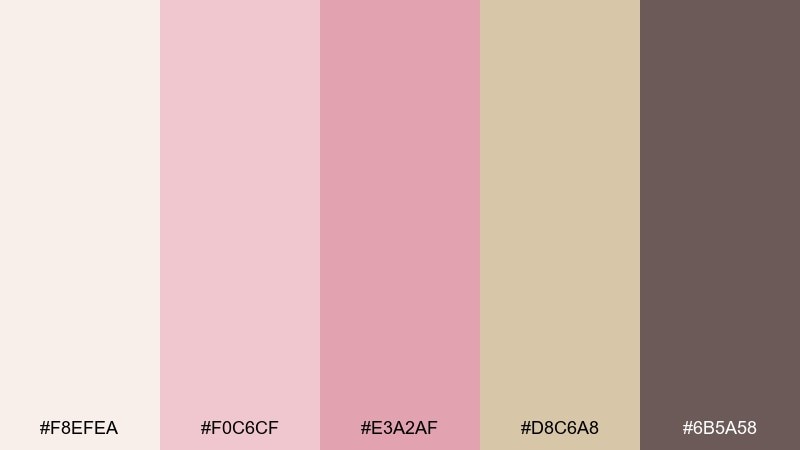 champagne peony mix rose garden color palette with hex codes