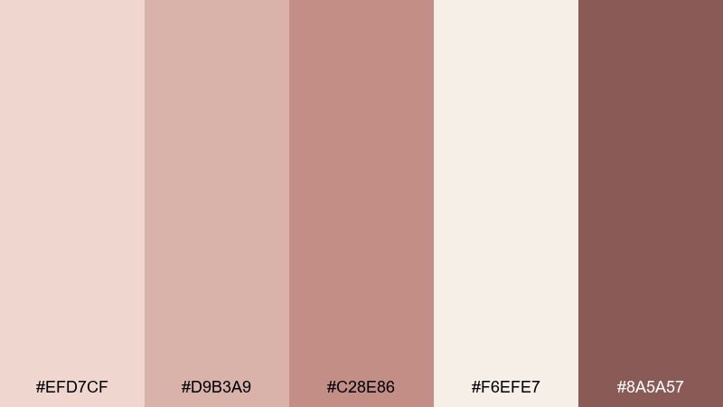 champagne petal rose gold pink color palette with hex codes