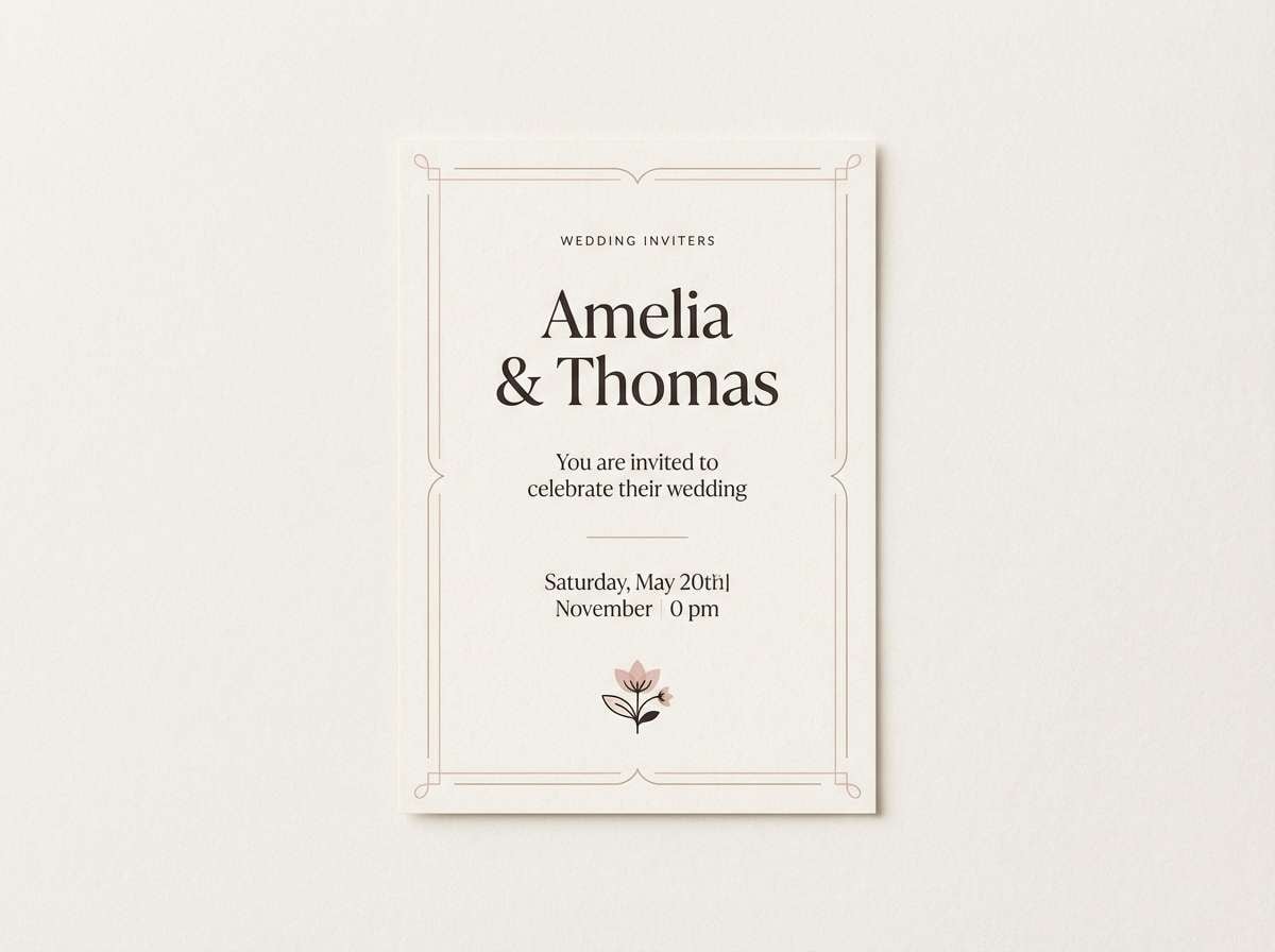 blush wedding invitation layout