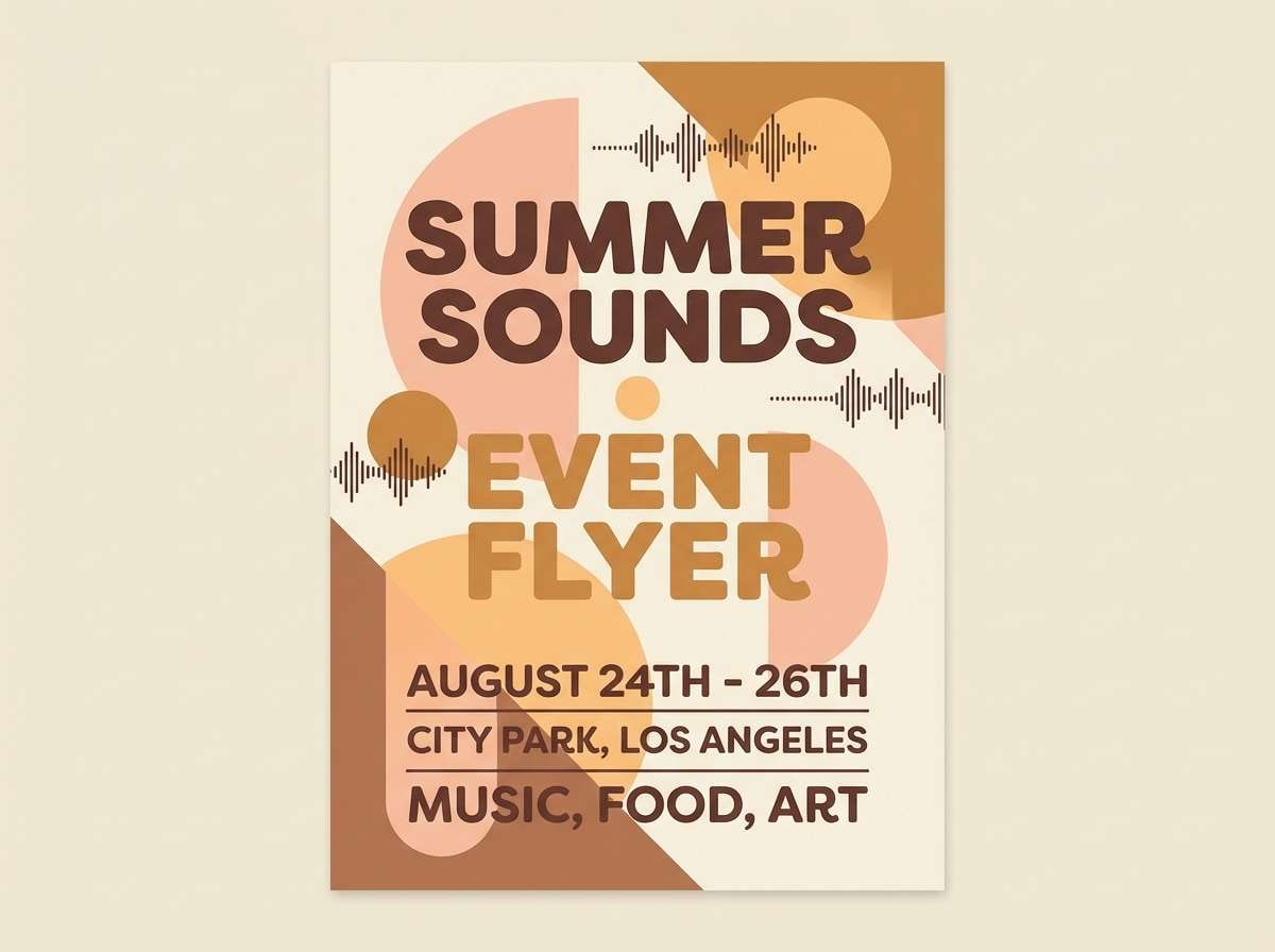 summer flyer in peach tones