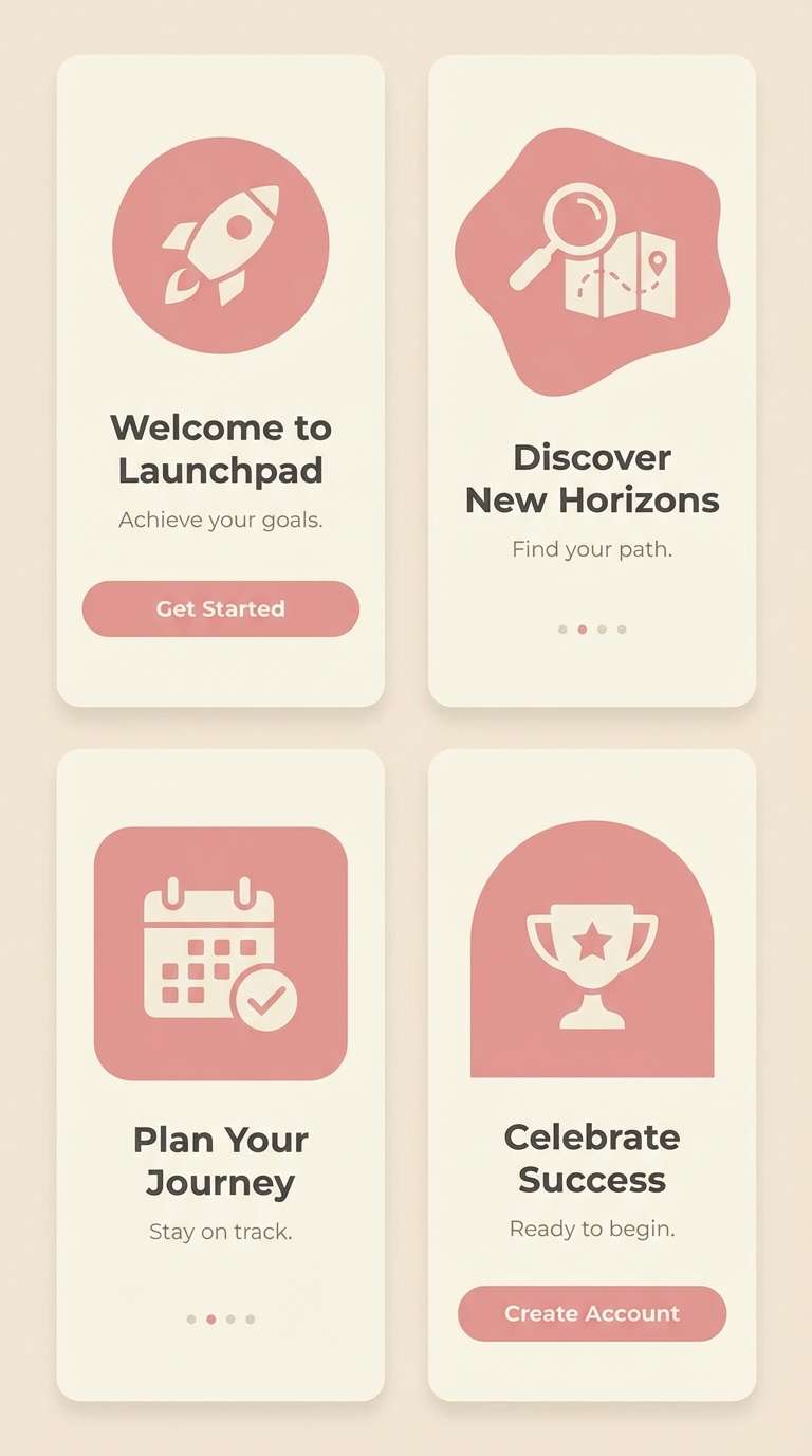 modern blush onboarding ui