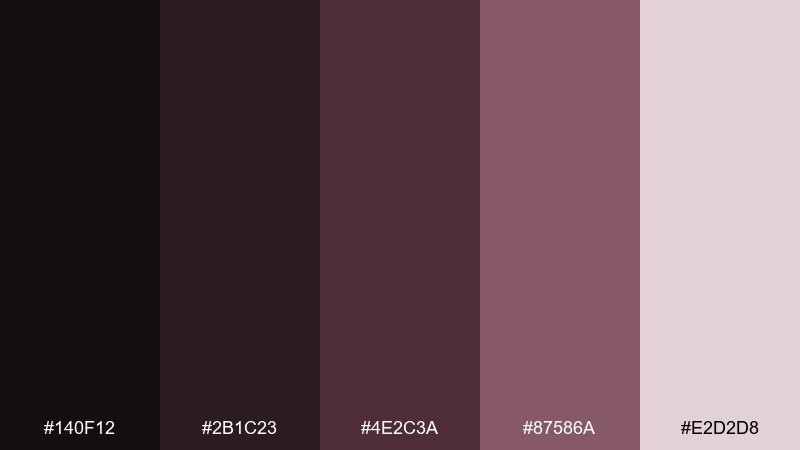 chapel velvet graveyard color palette with hex codes