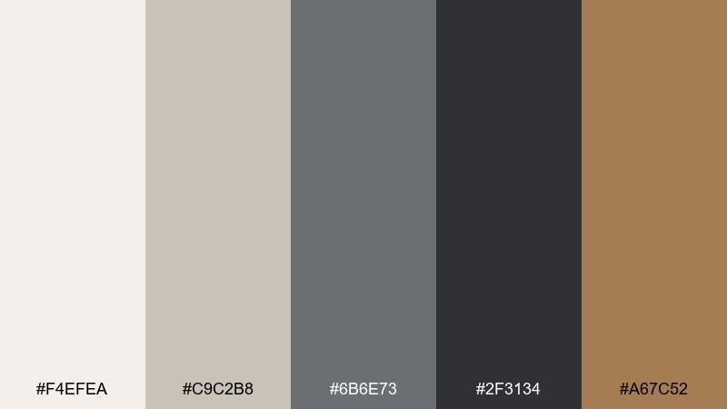 charcoal and cashmere living room color palette with hex codes