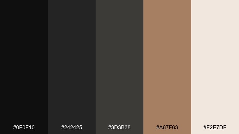 charcoal & clay night color palette with hex codes