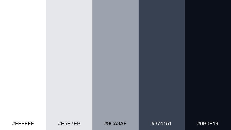 charcoal and cloud office color palette with hex codes