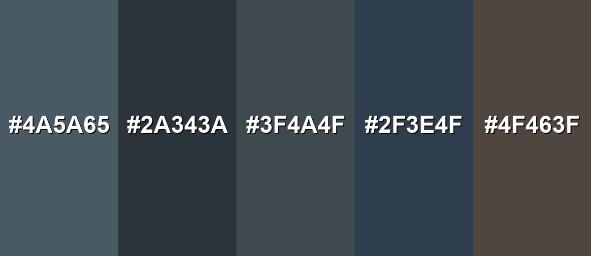 shades and variations of charcoal-color