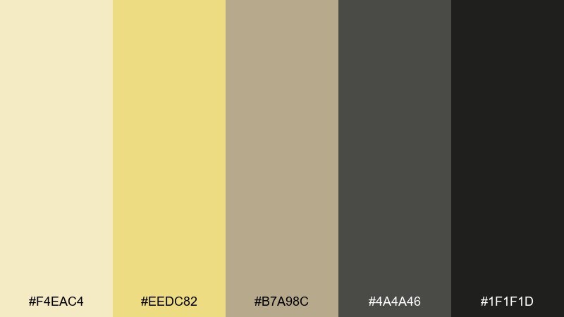 charcoal contrast flax color palette with hex codes