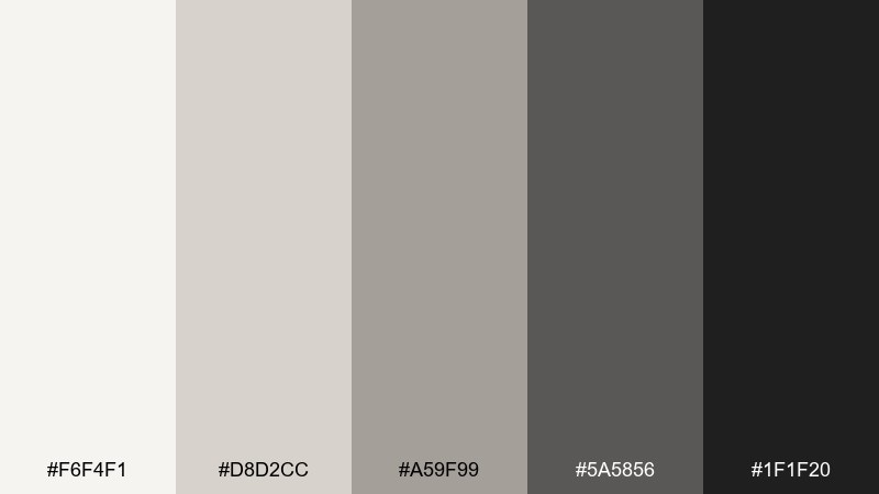 charcoal hygge scandinavian color palette with hex codes