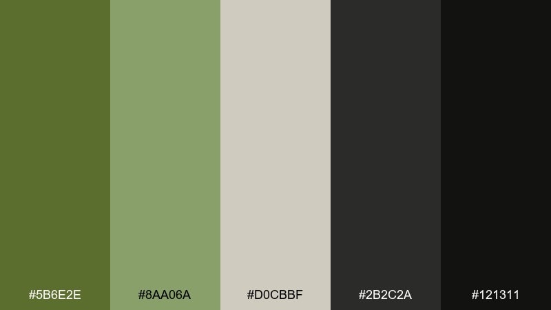 charcoal olive olive green color combination with hex codes