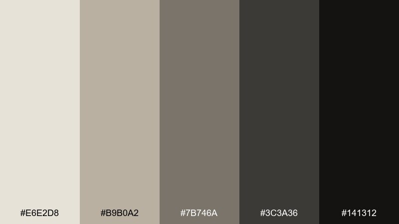 charcoal safari savannah color palette with hex codes