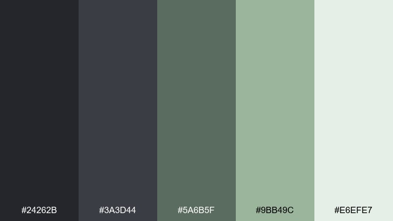 charcoal sage dark gray color palette with hex codes