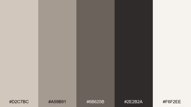 charcoal sand contrast color palette with hex codes