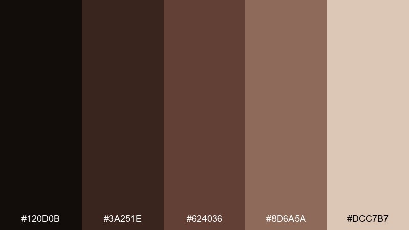 charred cocoa volcano color palette with hex codes