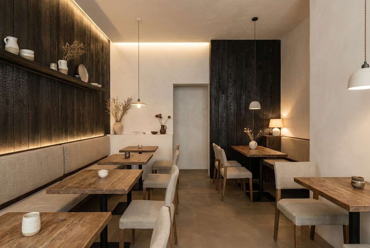 warm cafe interior tones