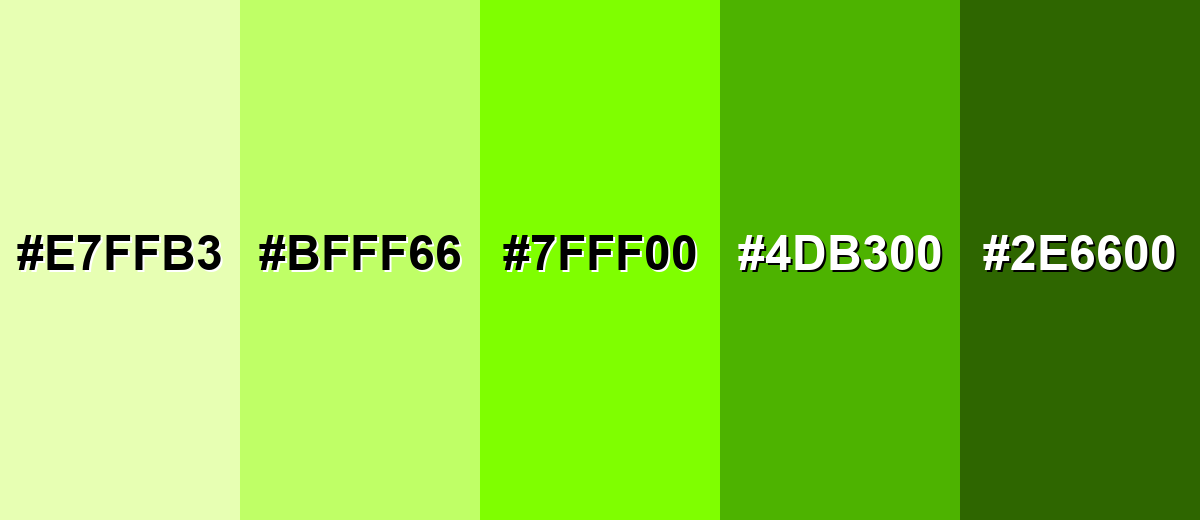 shades and variations of chartreuse-color