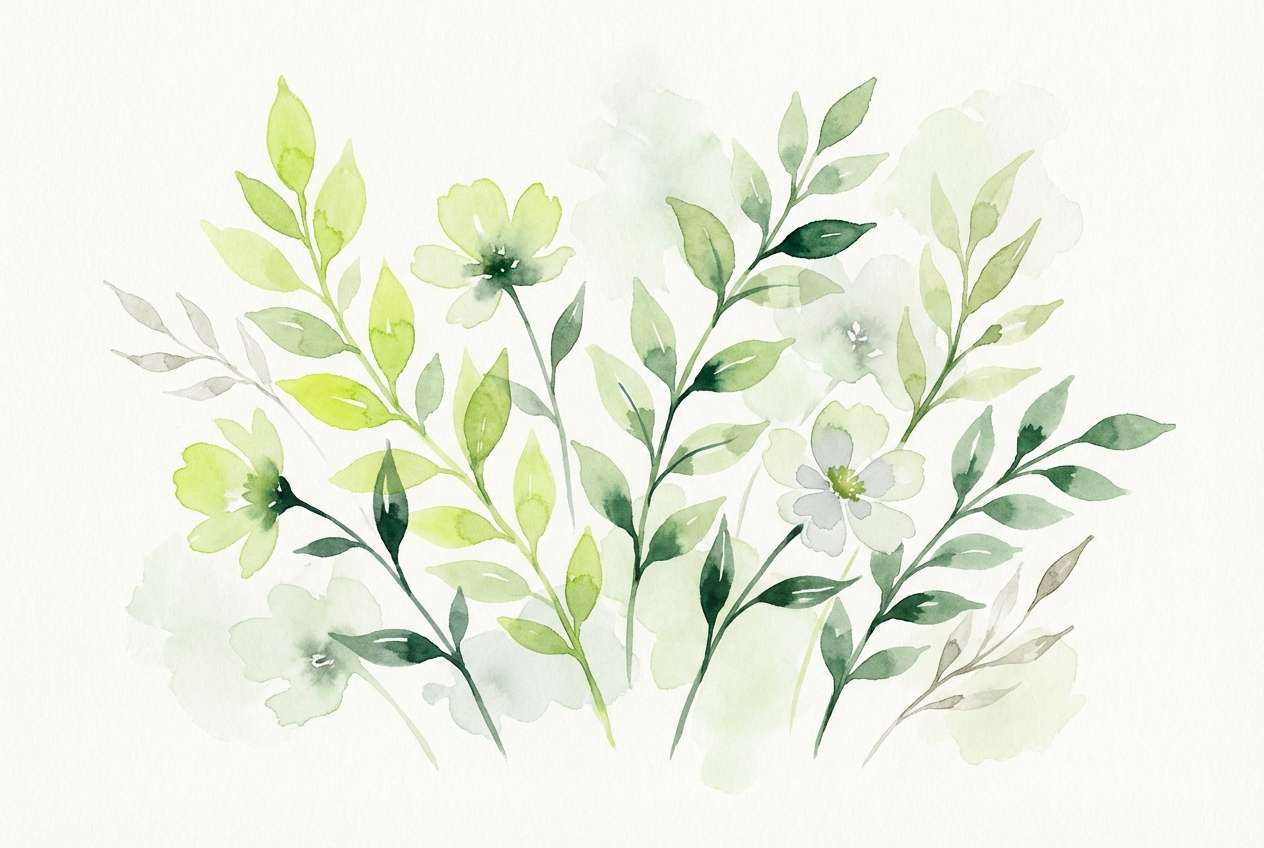 watercolor leaves illustration