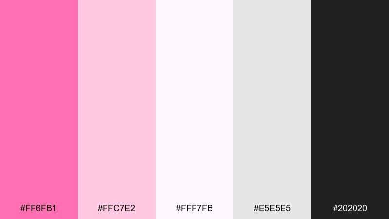 cherry blossom minimal flamingo pink color palette with hex codes